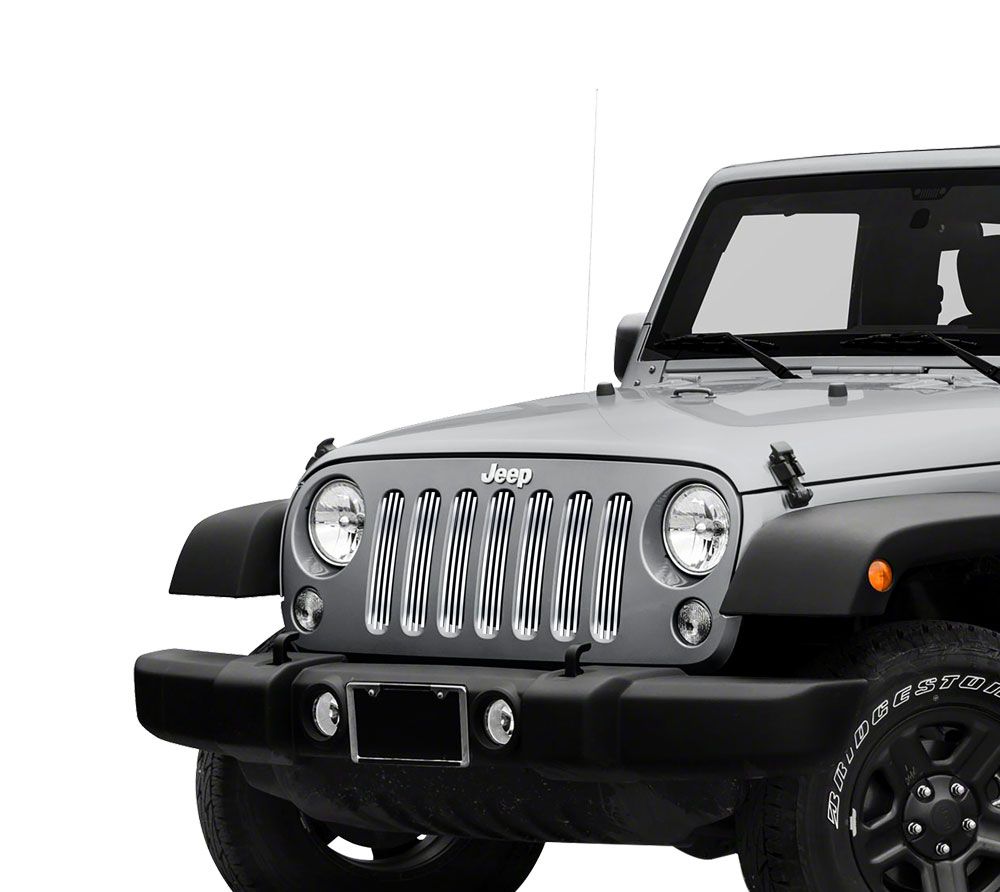 Mopar Jeep Wrangler Grille Overlay; Chrome 12033.05 (07-18 Jeep