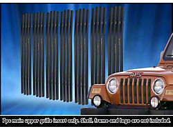Stainless Steel Billet Upper Overlay Grille; Black (97-06 Jeep Wrangler TJ)