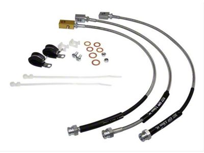 Stainless Steel Front and Rear Brake Hose Kit for 0 to 4-Inch Lift (82-86 Jeep CJ5 & CJ7)