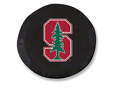 Stanford University Spare Tire Cover with Camera Port; Black (18-25 Jeep Wrangler JL)
