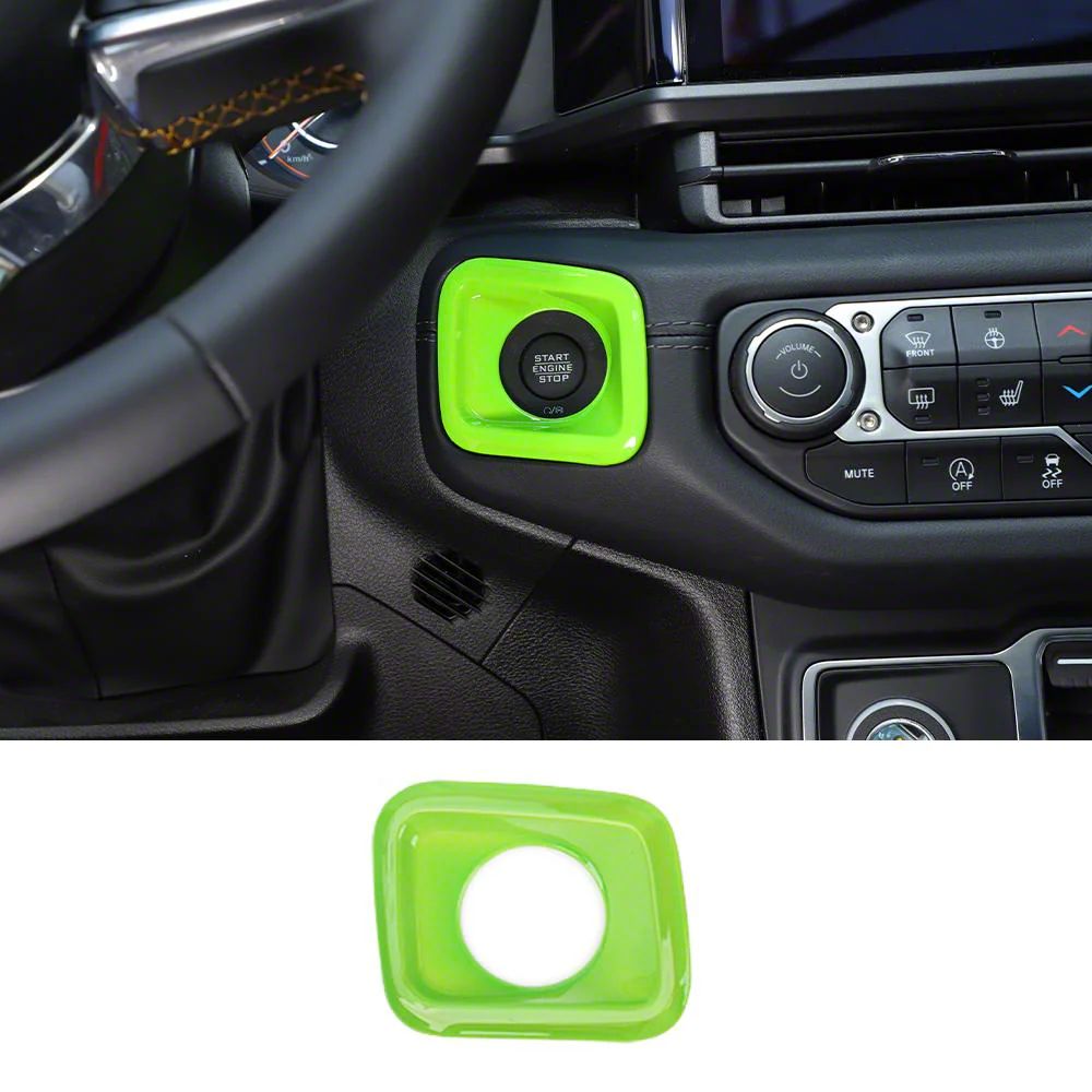 Jeep Wrangler Start Button Panel Cover; Green (24-26 Jeep Wrangler JL ...
