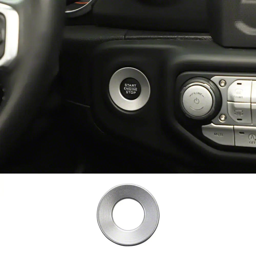 Jeep Wrangler Start Button Trim Ring; Silver (18-26 Jeep Wrangler JL ...
