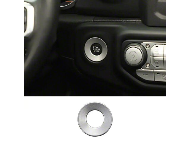 Jlr Start Button Jeep Wrangler Start Button Trim Ring; Silver (18-26 Jeep Wrangler JL ...