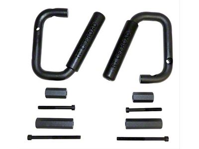 Steel Front Grab Handles; Textured Black (07-18 Jeep Wrangler JK)