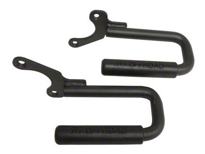 Steel Front Grab Handles; Textured Black (87-95 Jeep Wrangler YJ)