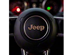 JEEP Steering Wheel Emblem Overlay Decal; Gloss Cheetah (11-18 Jeep Wrangler JK)