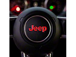 JEEP Steering Wheel Emblem Overlay Decal; Red (11-18 Jeep Wrangler JK)