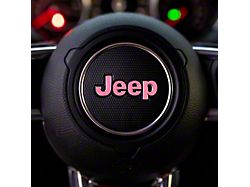 JEEP Steering Wheel Emblem Overlay Decal; Soft Pink (11-18 Jeep Wrangler JK)