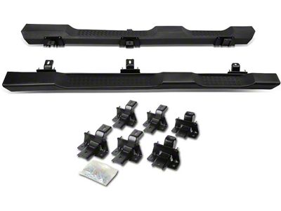 Step Nerf Bar; Factory Style; 4-Door; Black (07-16 Jeep Wrangler JK)