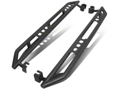 Heavy Duty Rocker Guard Side Step Bars; Textured Black (18-25 Jeep Wrangler JL 4-Door)