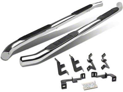 3-Inch Round Side Step Bars; Stainless Steel (18-25 Jeep Wrangler JL 4-Door)