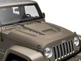 STM Style Ram Air Hood; Unpainted (07-18 Jeep Wrangler JK)