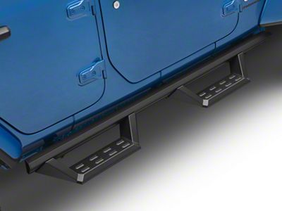 STX Drop Side Step Bars; Black (18-25 Jeep Wrangler JL 4-Door)