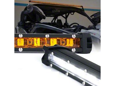 Sunrise Series 26-Inch Single Row LED Light Bar with Amber Backlight; 45-Degree Spread Beam (Universal; Some Adaptation May Be Required)
