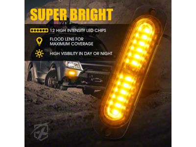 Tactical 12 Series Grille and Surface Mount Light; Set of 4; Amber (Universal; Some Adaptation May Be Required)