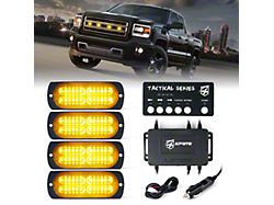 Tactical 24 Series Grille and Surface Mount Light; Set of 4; Amber (Universal; Some Adaptation May Be Required)