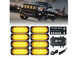 Tactical 24 Series Grille and Surface Mount Light; Set of 8; Amber (Universal; Some Adaptation May Be Required)