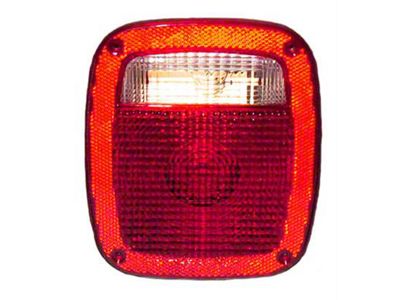 Replacement Tail Light; Chrome Housing; Red/Clear Lens; Passenger Side (81-86 Jeep CJ5 & CJ7)