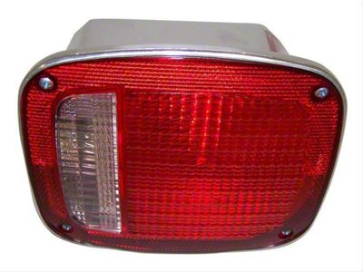 Tail Light; Chrome Housing; Red Lens; Driver Side (76-80 Jeep CJ5 & CJ7)