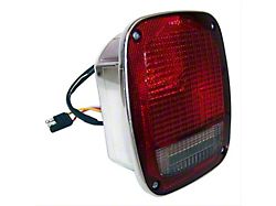 Tail Light; Chrome Housing; Red Lens; Driver Side (81-86 Jeep CJ5 & CJ7)