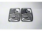 Tail Light Cover; Flag; Black (07-18 Jeep Wrangler JK)