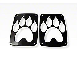 Tail Light Cover; Black Powder Coated; Paw Print Style; 2-Piece (07-18 Jeep Wrangler JK)