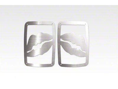 Tail Light Cover; Satin; Brushed; Lips Style; 2-Piece (07-18 Jeep Wrangler JK)