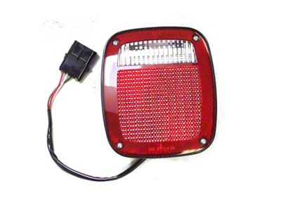 Tail Light; Chrome Housing; Red/Clear Lens; Passenger Side (91-97 Jeep Wrangler YJ & TJ)
