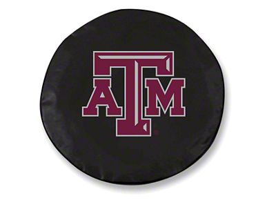 Texas A&M University Spare Tire Cover with Camera Port; Black (18-25 Jeep Wrangler JL)