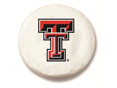 Texas Tech University Spare Tire Cover with Camera Port; White (18-25 Jeep Wrangler JL)
