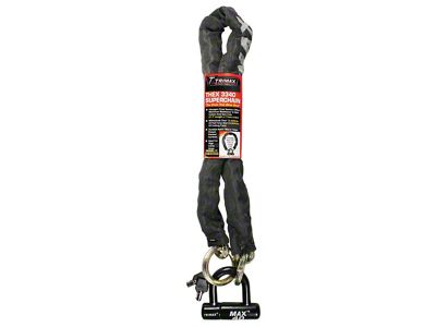 THEX Super Chain with 12mm Links and MAX40 Disc U-Lock; 3.25-Foot