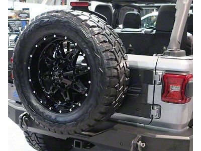 Tire Relocation Kit; Textured Black (18-26 Jeep Wrangler JL)