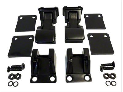 TJ Style Hood Catch Kit; Black (66-95 Jeep CJ5, CJ7 & Wrangler YJ)