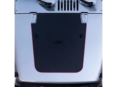 Topographic Map Hood Graphic; Black with Red Outline (07-18 Jeep Wrangler JK)