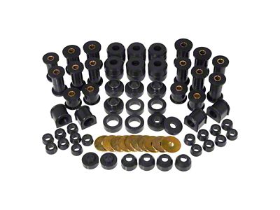 Total Bushing Kit; Black (87-95 4.0L Jeep Wrangler YJ)