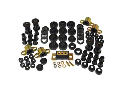 Total Bushing Kit with Transmission Mount; Black (76-79 Jeep CJ7)