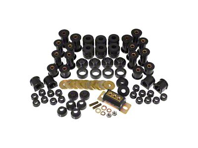Total Bushing Kit with Transmission Mount; Black (87-95 Jeep Wrangler YJ)