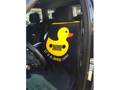 Towel2Go Seat Cover with Jeep Duck Logo; Black (Universal; Some Adaptation May Be Required)