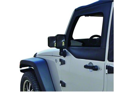 Towing Mirror Extensions; Black (07-18 Jeep Wrangler JK)