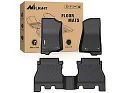 TPE Front and Rear Floor Liners; Black (18-25 Jeep Wrangler JL 4-Door, Excluding 4xe)