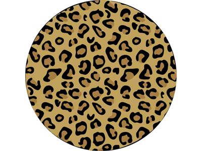 Traditional Colored Leopard Animal Print Spare Tire Cover; Black (76-18 Jeep CJ7, Wrangler YJ, TJ & JK)