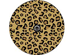 Traditional Colored Leopard Animal Print Spare Tire Cover with Camera Cutout; Black (18-26 Jeep Wrangler JL)