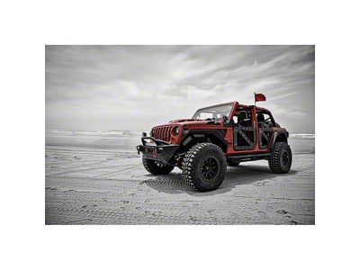 Trail Doors; Rear Only; Texturized Black (18-25 Jeep Wrangler JL 4-Door)