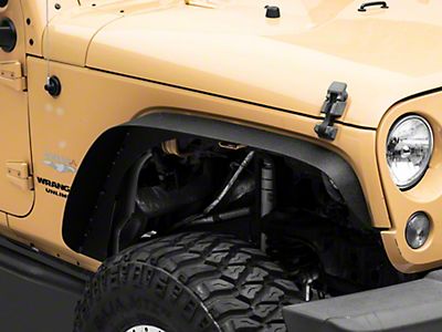 Jeep Wrangler Fender Flares; Pocket-Rivet Style; Matte Black (07 