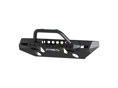 TrailChaser Aluminum Full Width Front Bumper with Center Brush Guard; Textured Black (18-25 Jeep Wrangler JL)