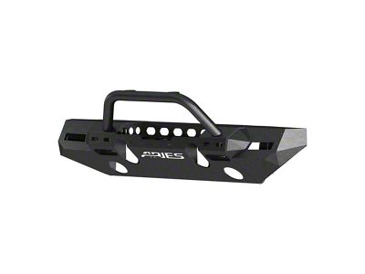 TrailChaser Steel Full Width Front Bumper with Center Brush Guard; Textured Black (18-25 Jeep Wrangler JL)