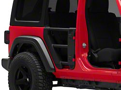 Go Rhino Trailline Rear Tube Doors; Textured Black (18-25 Jeep Wrangler JL 4-Door)