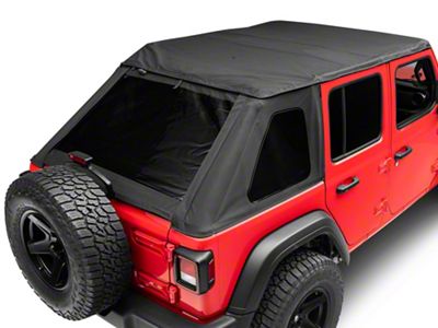 TrailView Frameless Fastback Soft Top; Black Diamond (18-25 Jeep Wrangler JL 4-Door)