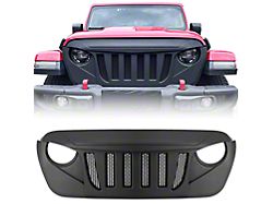 Transformers Grille; Matte Black (18-26 Jeep Wrangler JL)