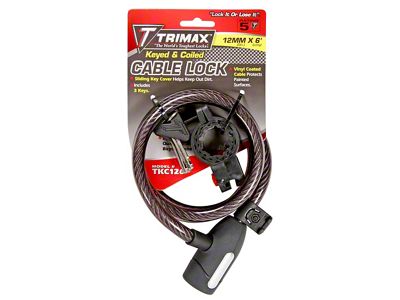 TRIMAFLEX Coiled Cable Lock with Quick Release Bracket; 6-Foot x 12mm